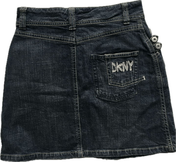 NWT - DKNY Tab Waist Denim Skirt - Size 12 - Jean Pool