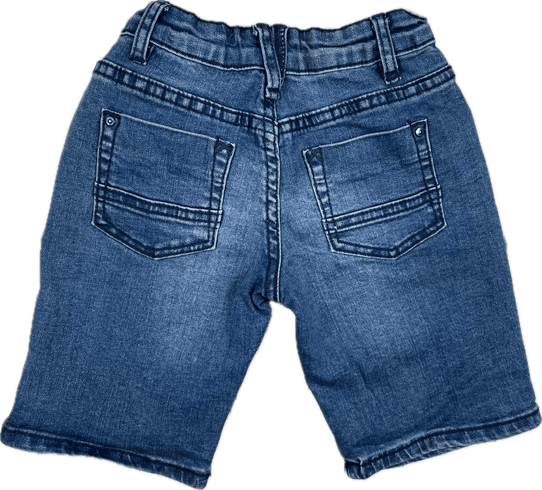 Boys Padini Distressed Dark Denim Shorts - Size 2/3 - Jean Pool