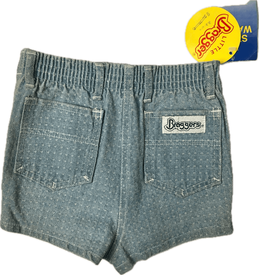 NWT- Braggers Australian Made Denim Kids 1980's Shorts- Size 6 - Jean Pool