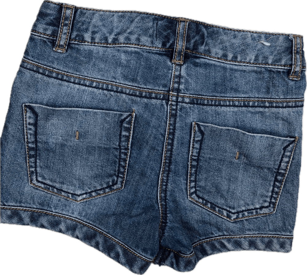 Next Girts Distressed Denim Shorts - Size 4 - Jean Pool
