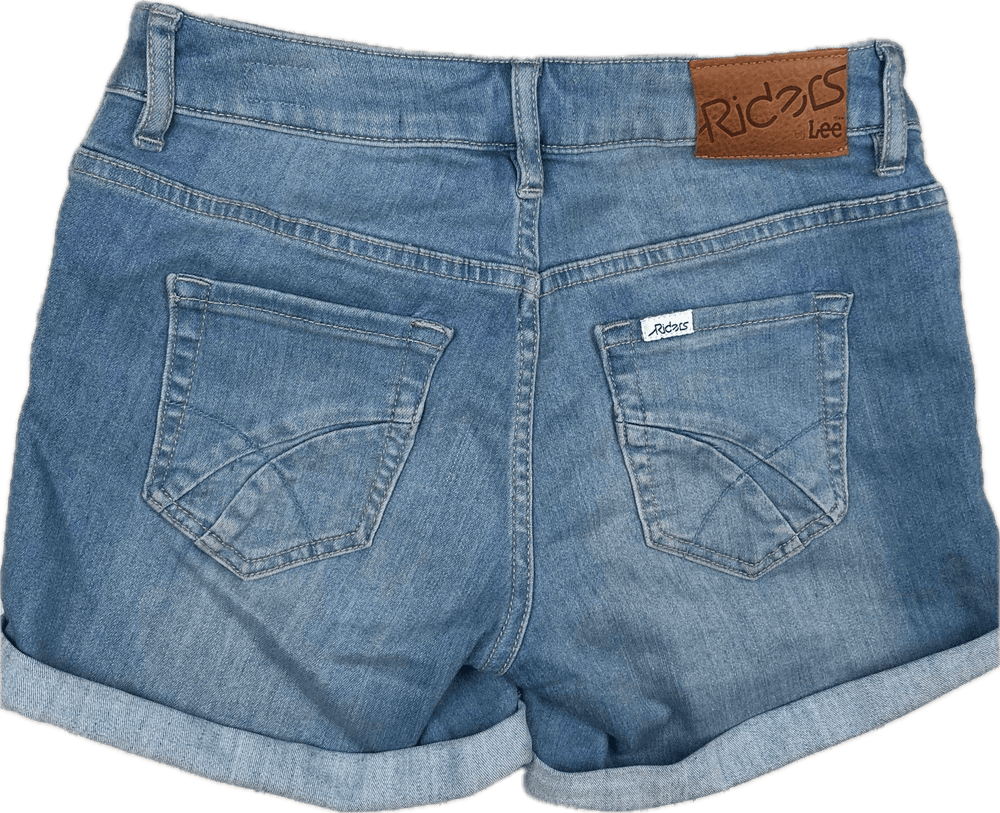 Lee Light Wash Denim Cuffed Stretch Shorts - Size 8 - Jean Pool