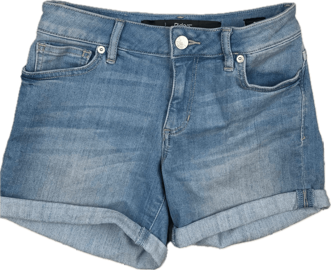 Lee Light Wash Denim Cuffed Stretch Shorts - Size 8 - Jean Pool