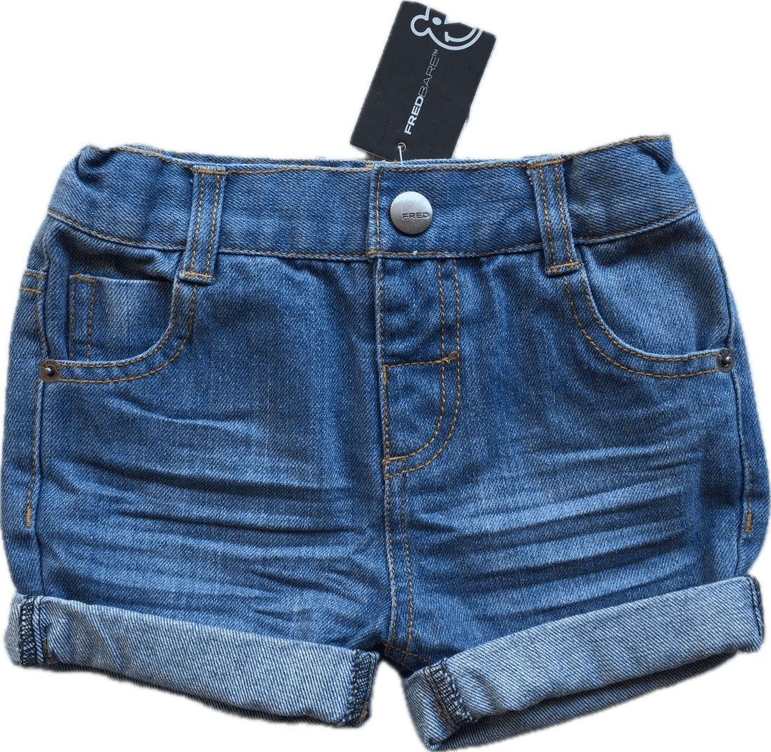 NWT - Fred Bare Denim Turn Up Shorts - Size 0 - Jean Pool