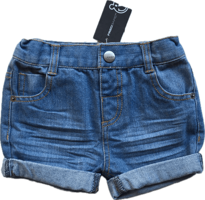 NWT - Fred Bare Denim Turn Up Shorts - Size 0 - Jean Pool