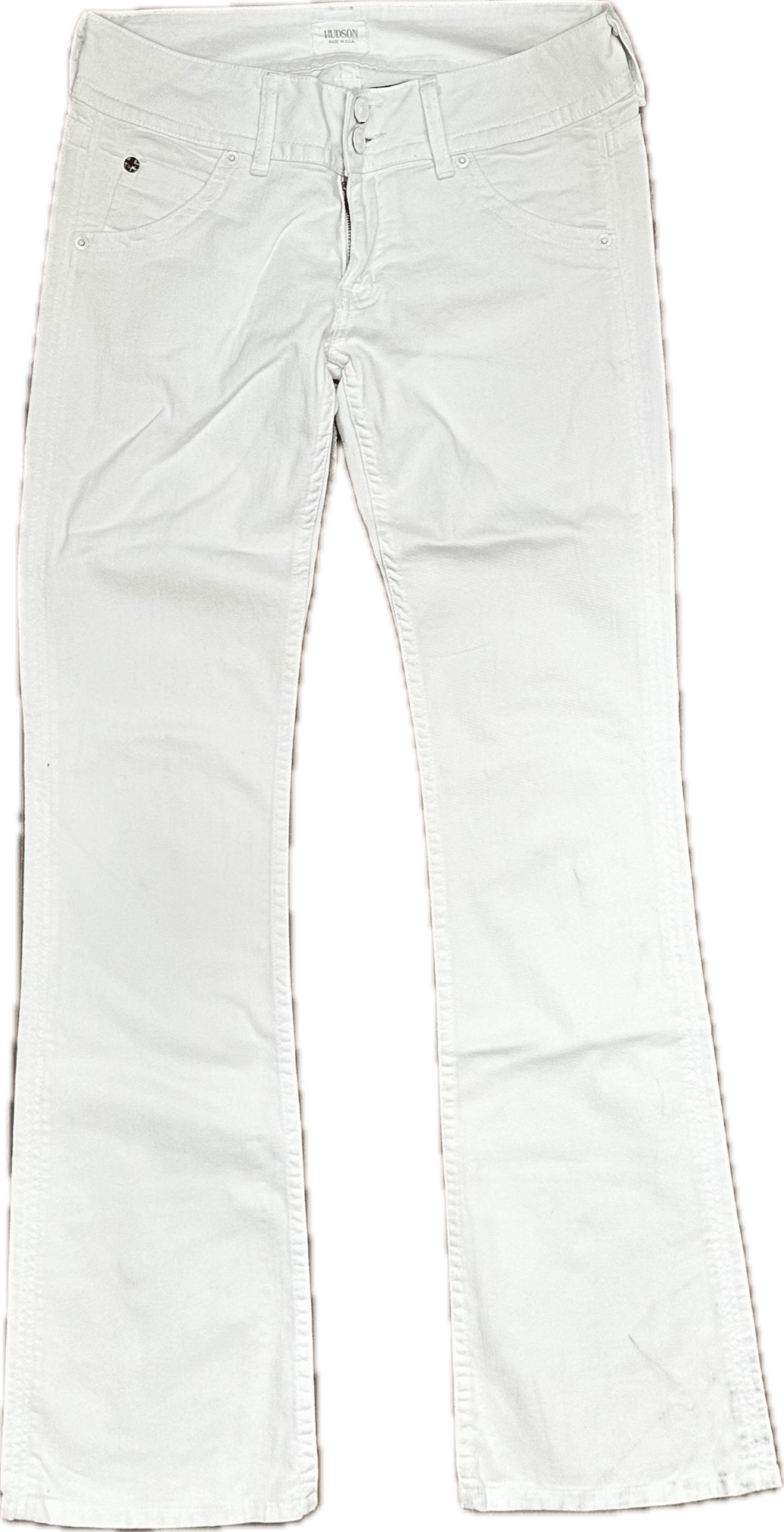 Hudson USA  White Bootflare Flap Pocket Jeans - Size 27