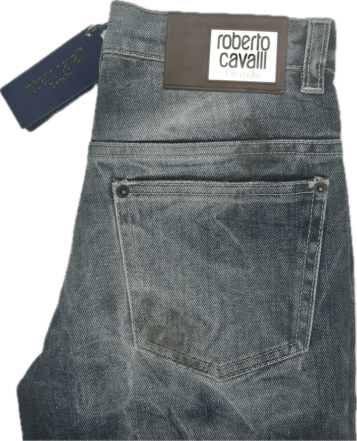 NWT - Roberto Cavalli Devils Dirty Denim Jeans- Size 6 - Jean Pool