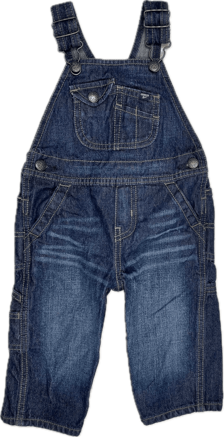 Osh Kosh Classic Bib & Brace Vestbak Denim Overalls - Size 12M - Jean Pool