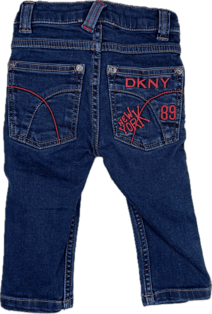 DKNY Logo Skinny Stretch Baby Jeans - Size 12M - Jean Pool