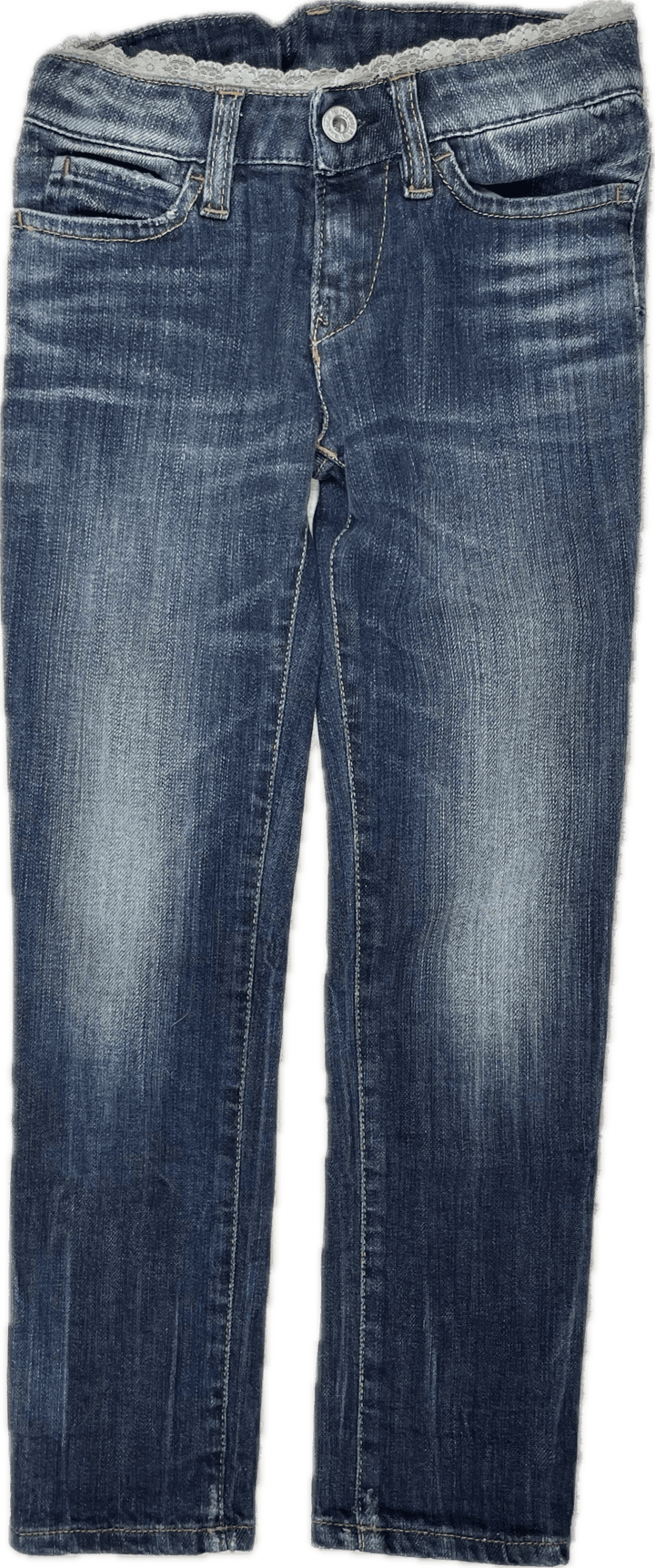 Nolita Pocket Girls 'Lace Waist' Slim Straight Jeans - Size 6Y - Jean Pool