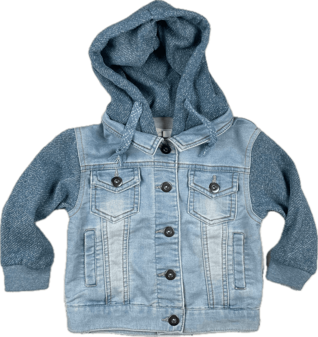 Pumpkin Patch Boys Hooded Denim Jacket - Size 2 - Jean Pool