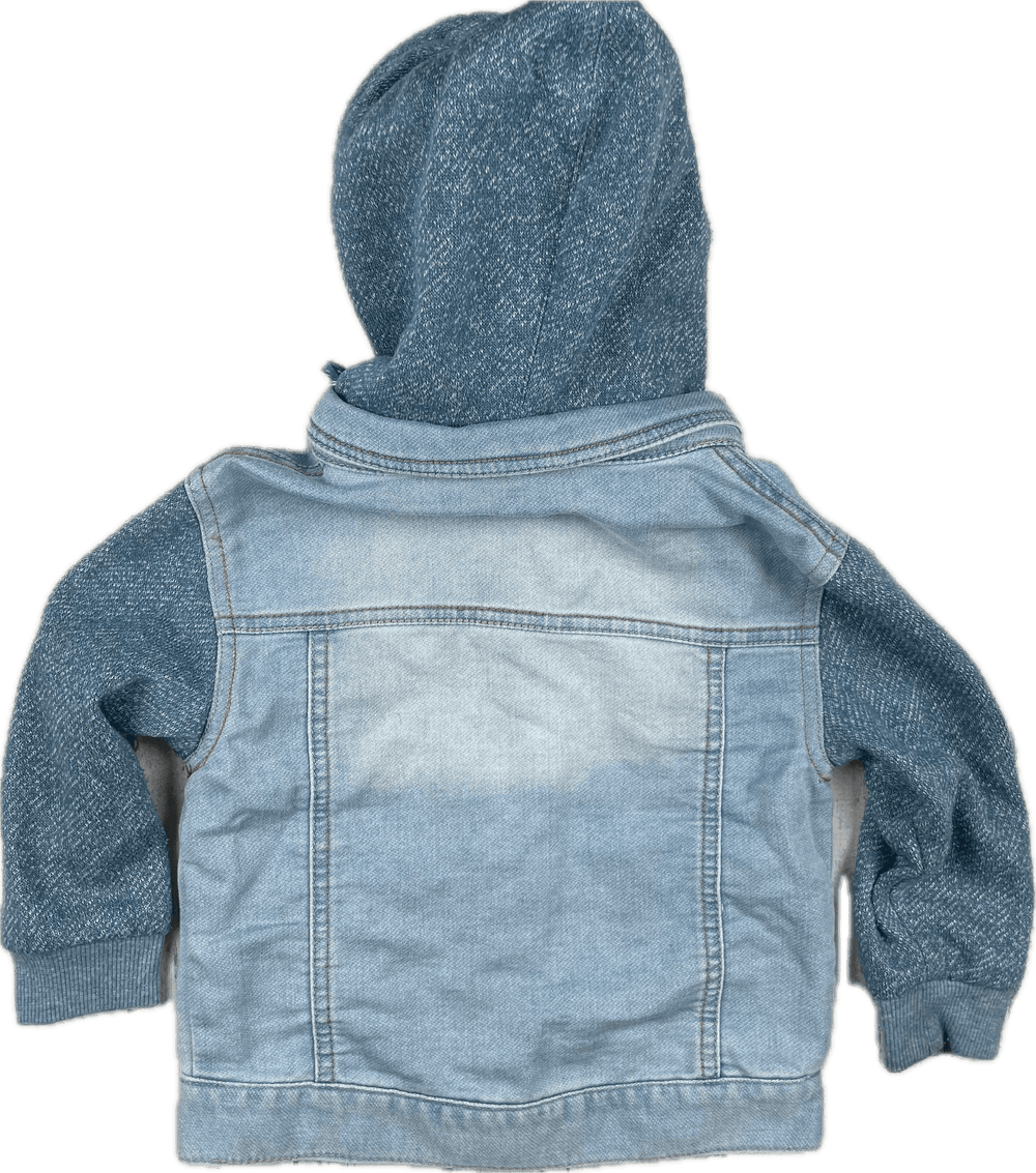 Pumpkin Patch Boys Hooded Denim Jacket - Size 2 - Jean Pool