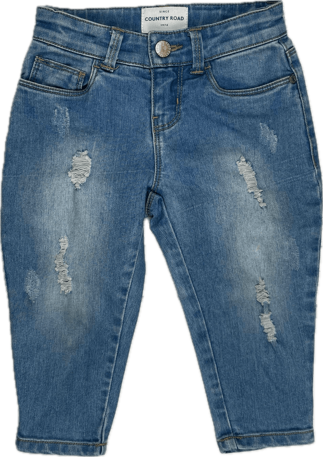 Country Road Tapered Ripped Denim Jeans -Size 2 - Jean Pool
