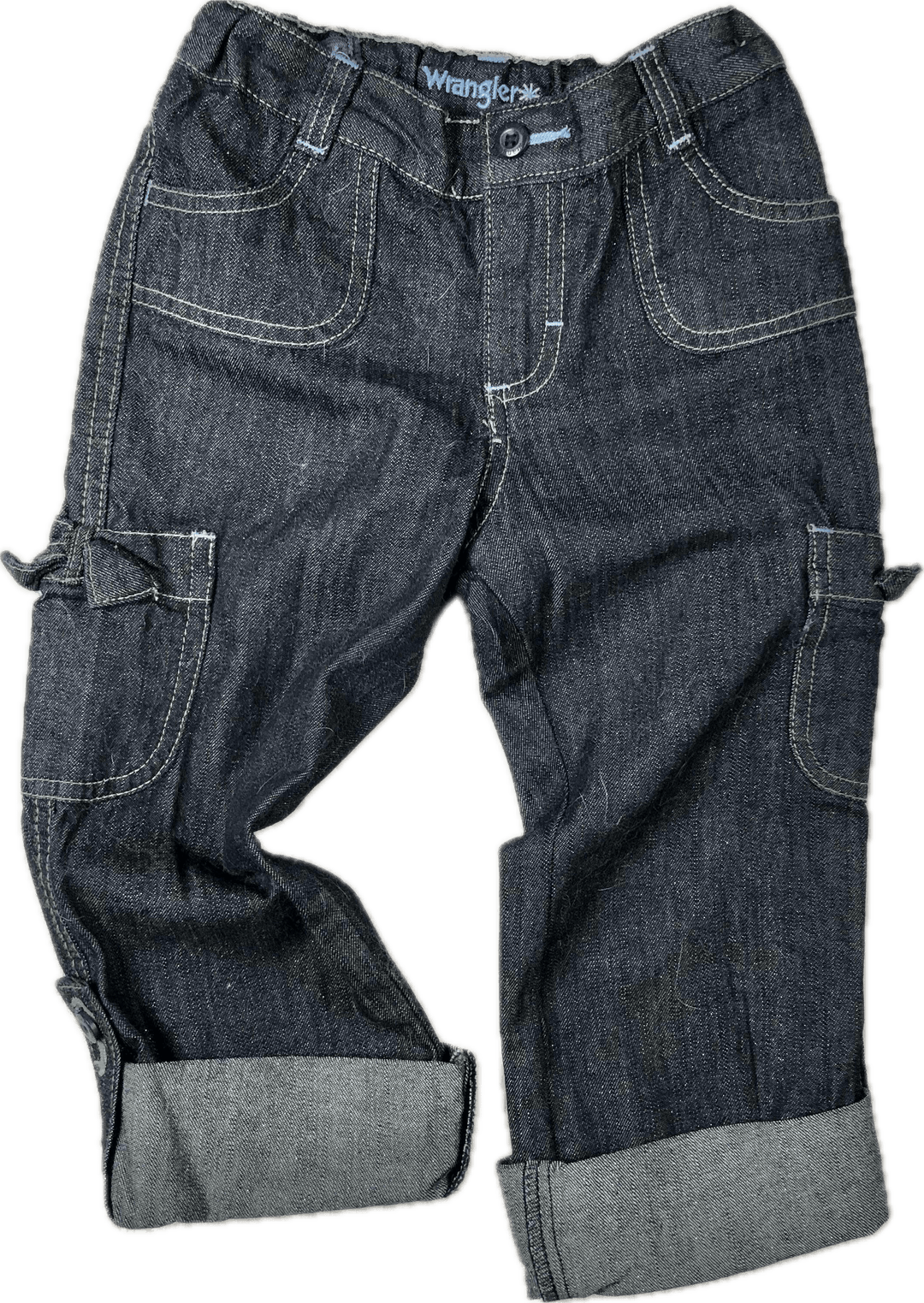 Wrangler Girls Metallic Fleck Sparkle Convertible Jeans - Size 5T - Jean Pool