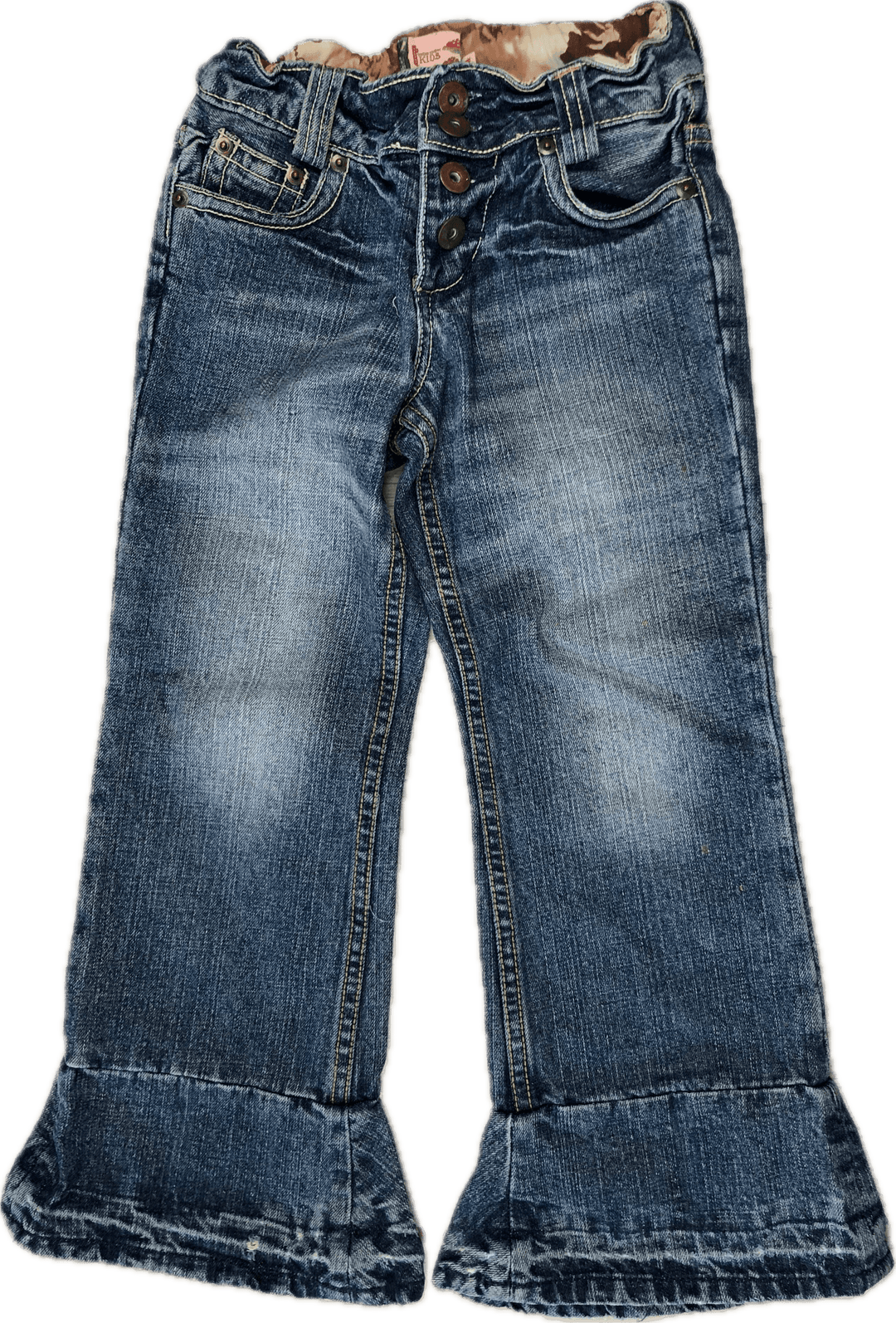 Trelise Cooper Kids Denim Frilled Hem Jeans - Size 7 - Jean Pool