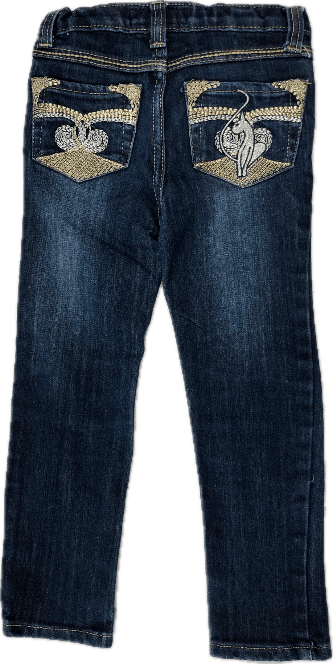 Baby Phat Girls Embroidered Logo Pocket Jeans - Size 4 - Jean Pool