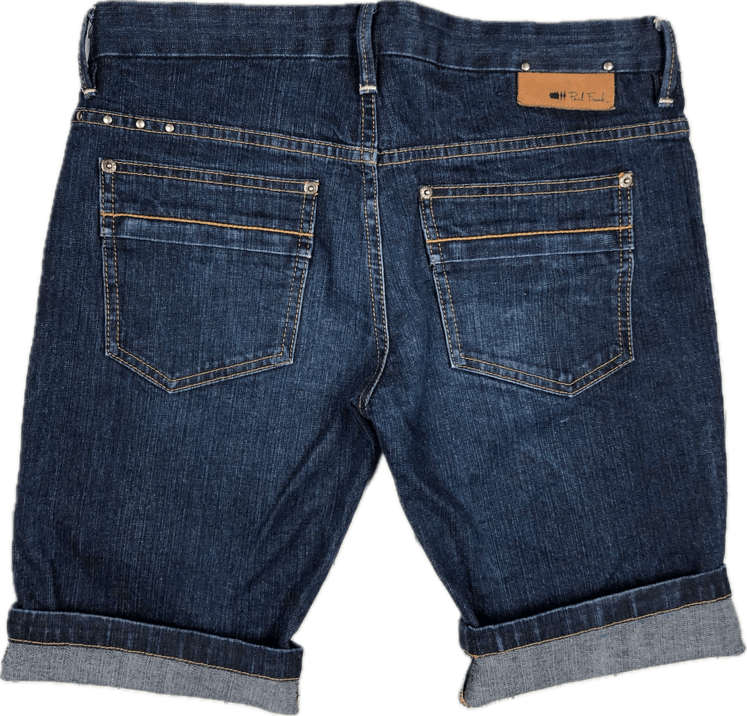 Ladies Paul Frank Long Denim Shorts - Size 12 - Jean Pool