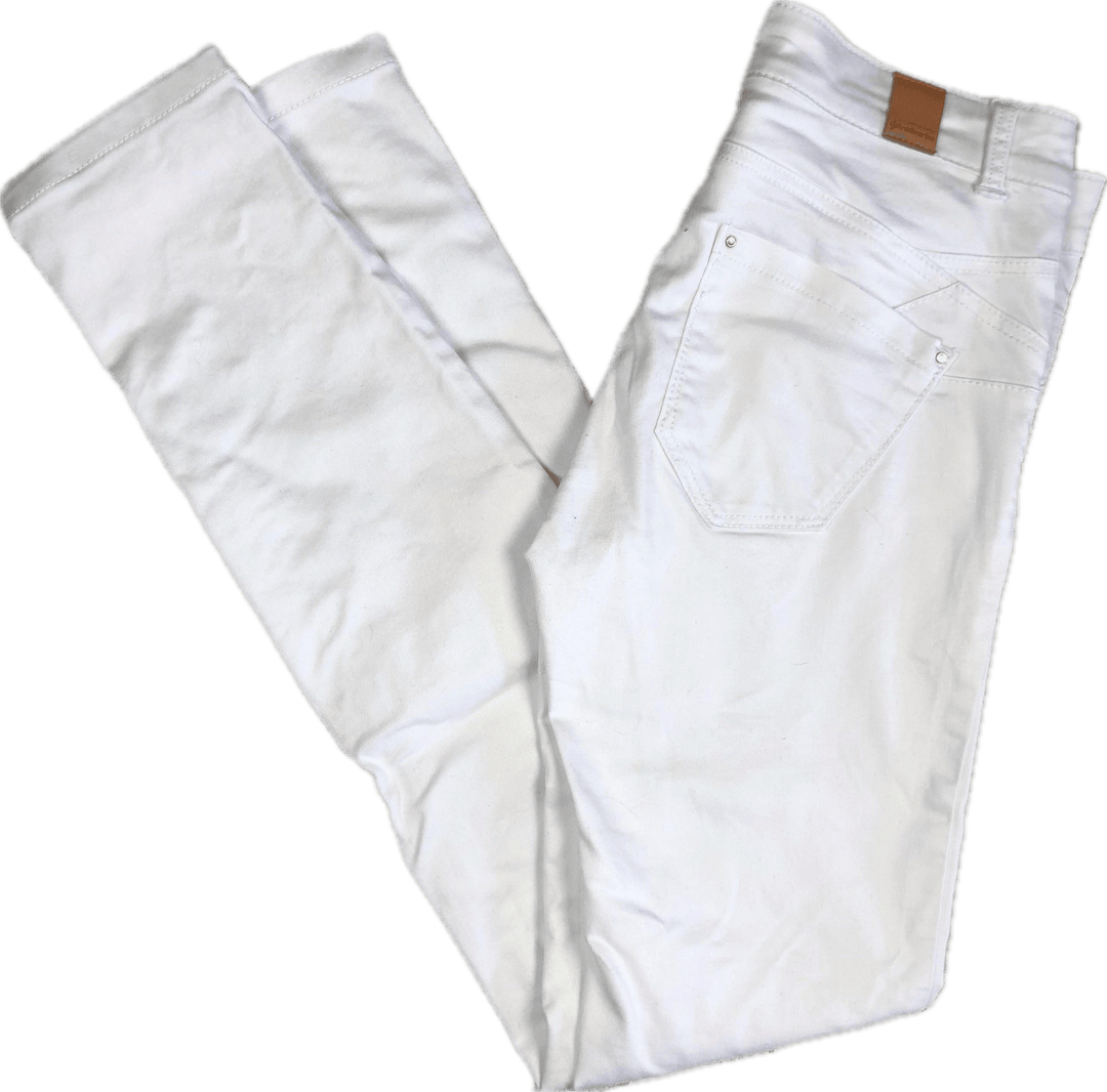 Stradivarius White Stretch Skinny Jeans -Size 8 - Jean Pool