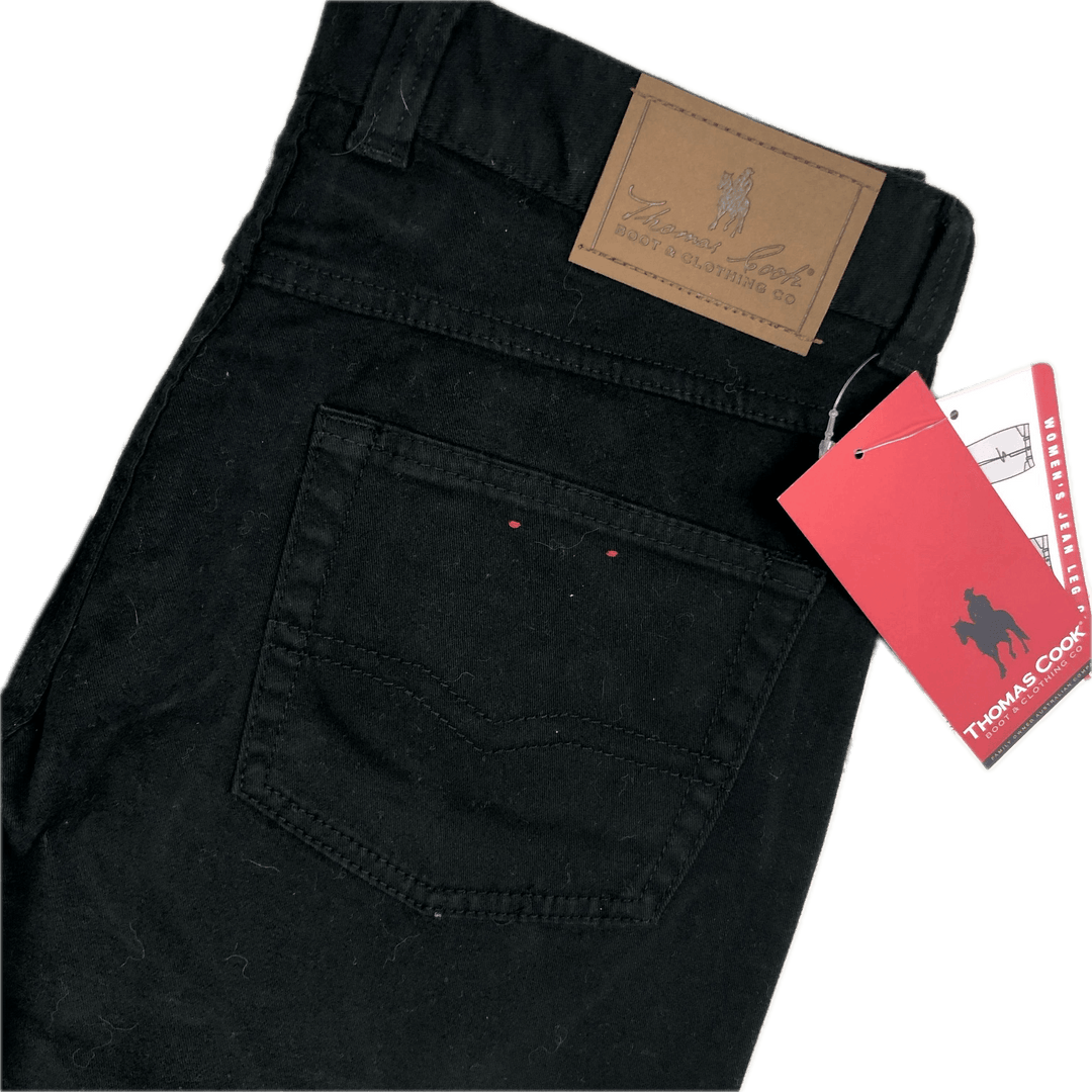 NWT- Thomas Cook Ladies Black Straight Leg Stretch Jeans- Size 10 - Jean Pool