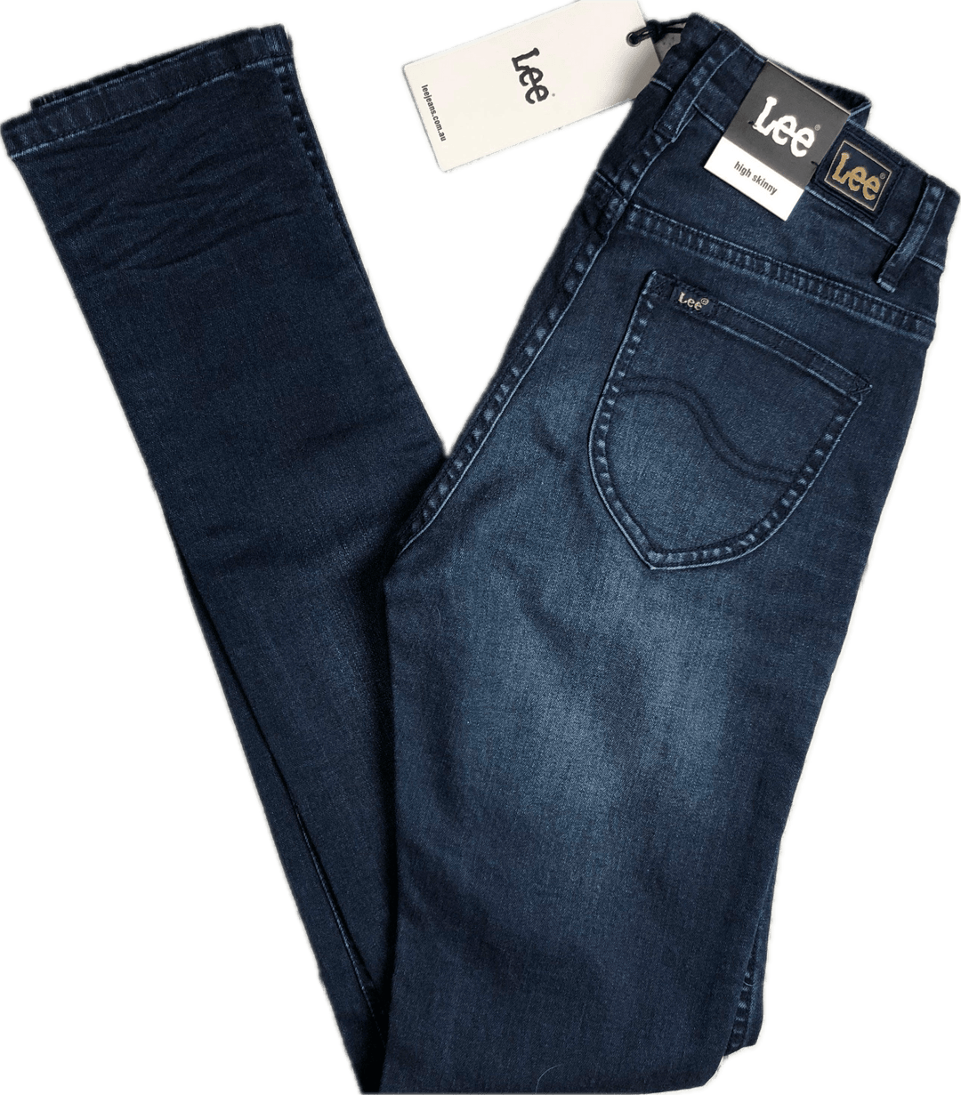 NWT - Lee 'High Skinny' Dark Wash Stretch Jeans RRP $129.95 - Size 7 - Jean Pool