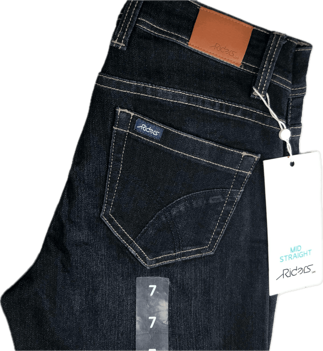 NWT - Lee Mid Straight Riders Stretch Denim Jeans- Size 7 - Jean Pool