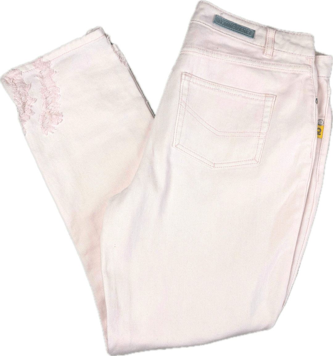 Bettina Liano Blush Pink Ripped Jeans- Size 12 - Jean Pool