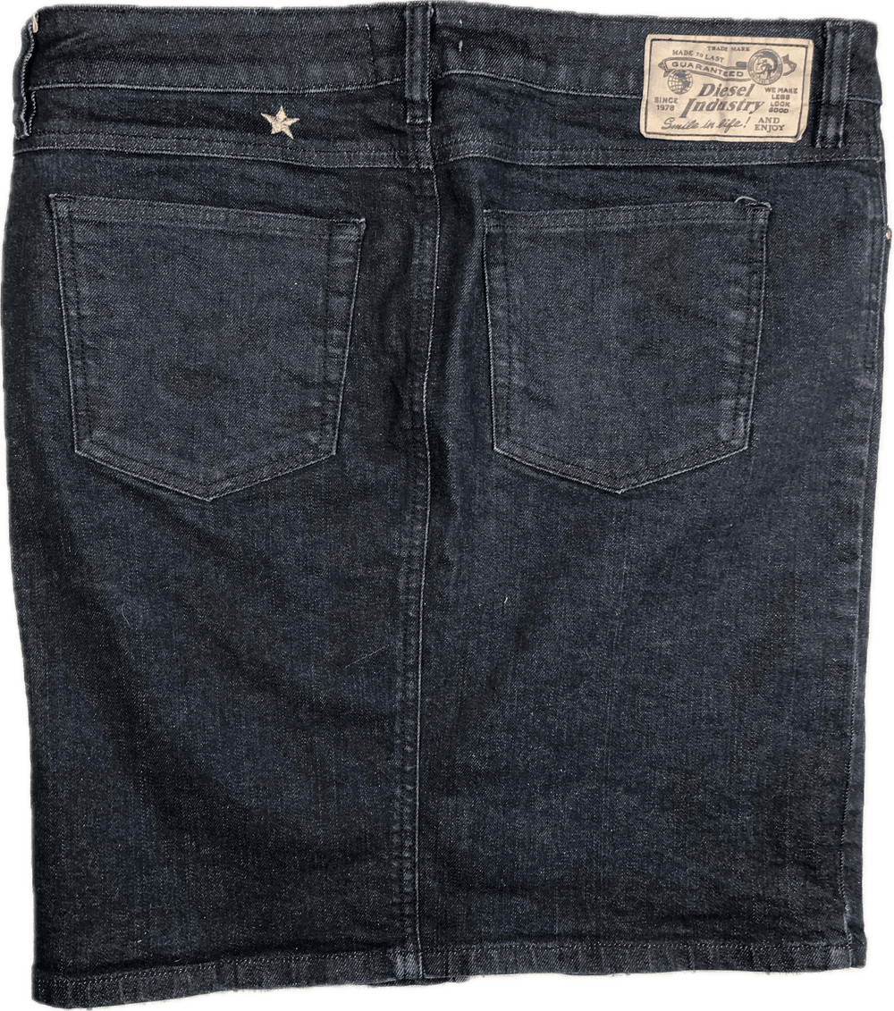 Diesel Italy Stretch Denim Skirt - Size 32 - Jean Pool