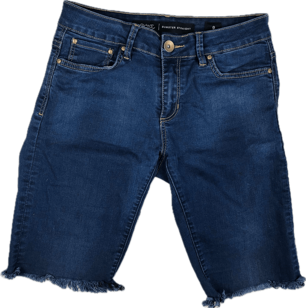 Lee Bumster Straight Upcycled Denim cut off Shorts - Size 9 - Jean Pool