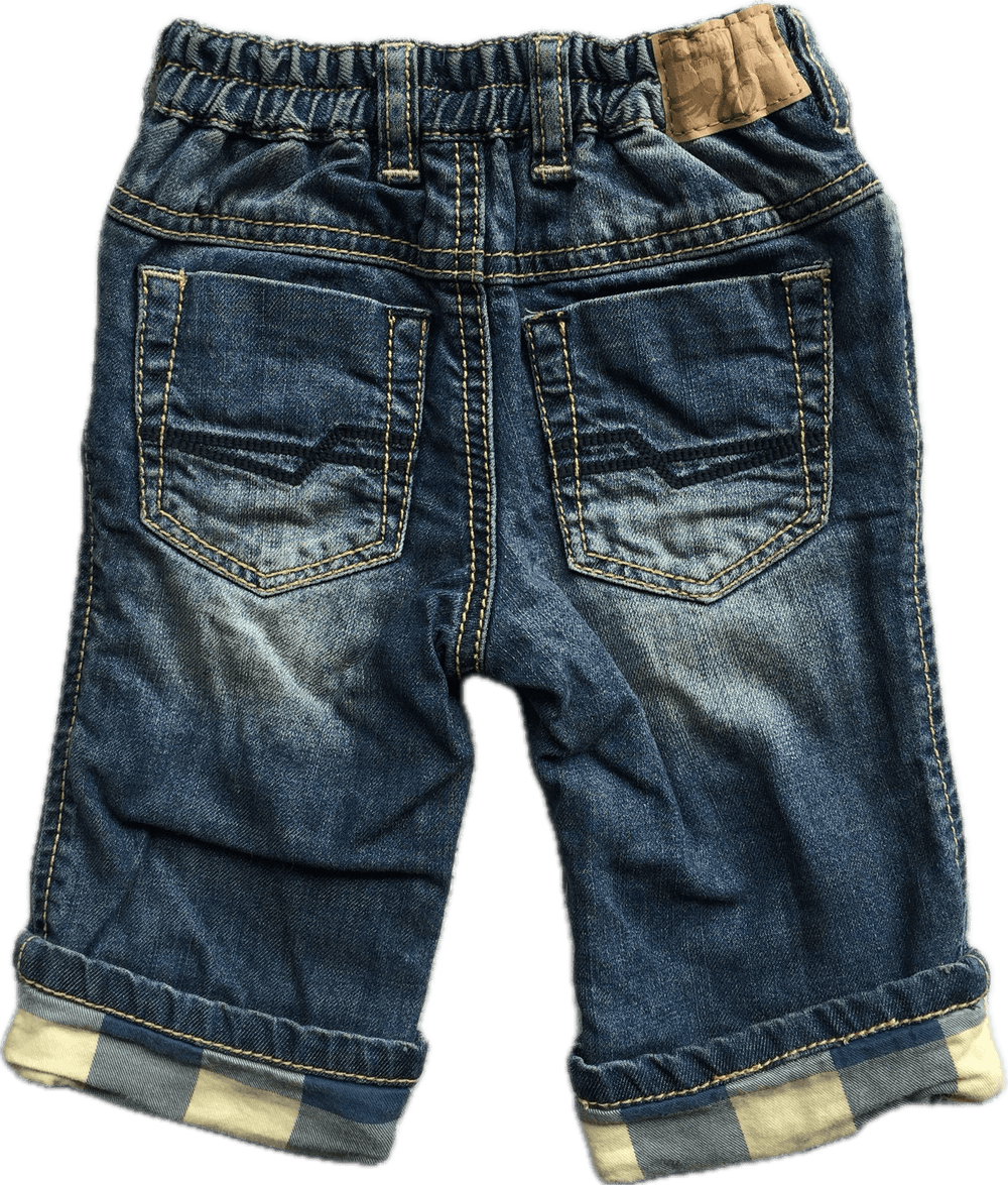 Esprit Boys Check Lined Denim Jeans - Size 3M - Jean Pool