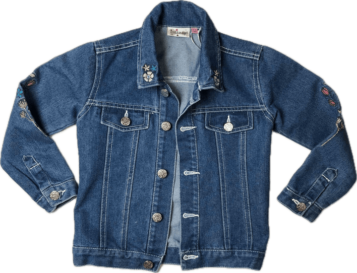 Hullabaloo Embroidered Girls Denim Jacket - Size 4/5 - Jean Pool