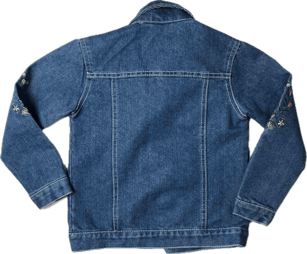 Hullabaloo Embroidered Girls Denim Jacket - Size 4/5 - Jean Pool