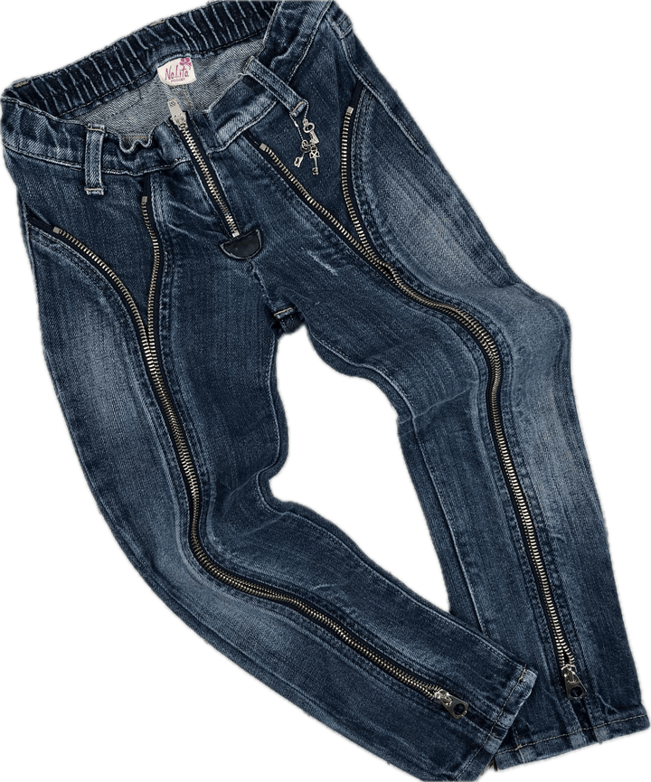 Nolita Pocket Girls 'Zip' Jeans - Size 4 - Jean Pool