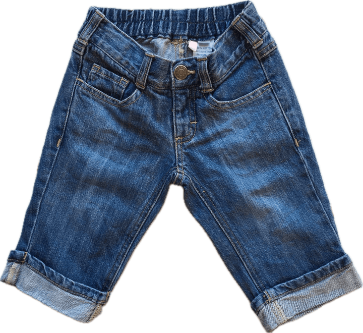 Fred Bare Girls Denim Cropped Turn Ups - Size 3 - Jean Pool