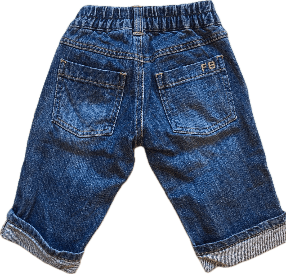 Fred Bare Girls Denim Cropped Turn Ups - Size 3 - Jean Pool