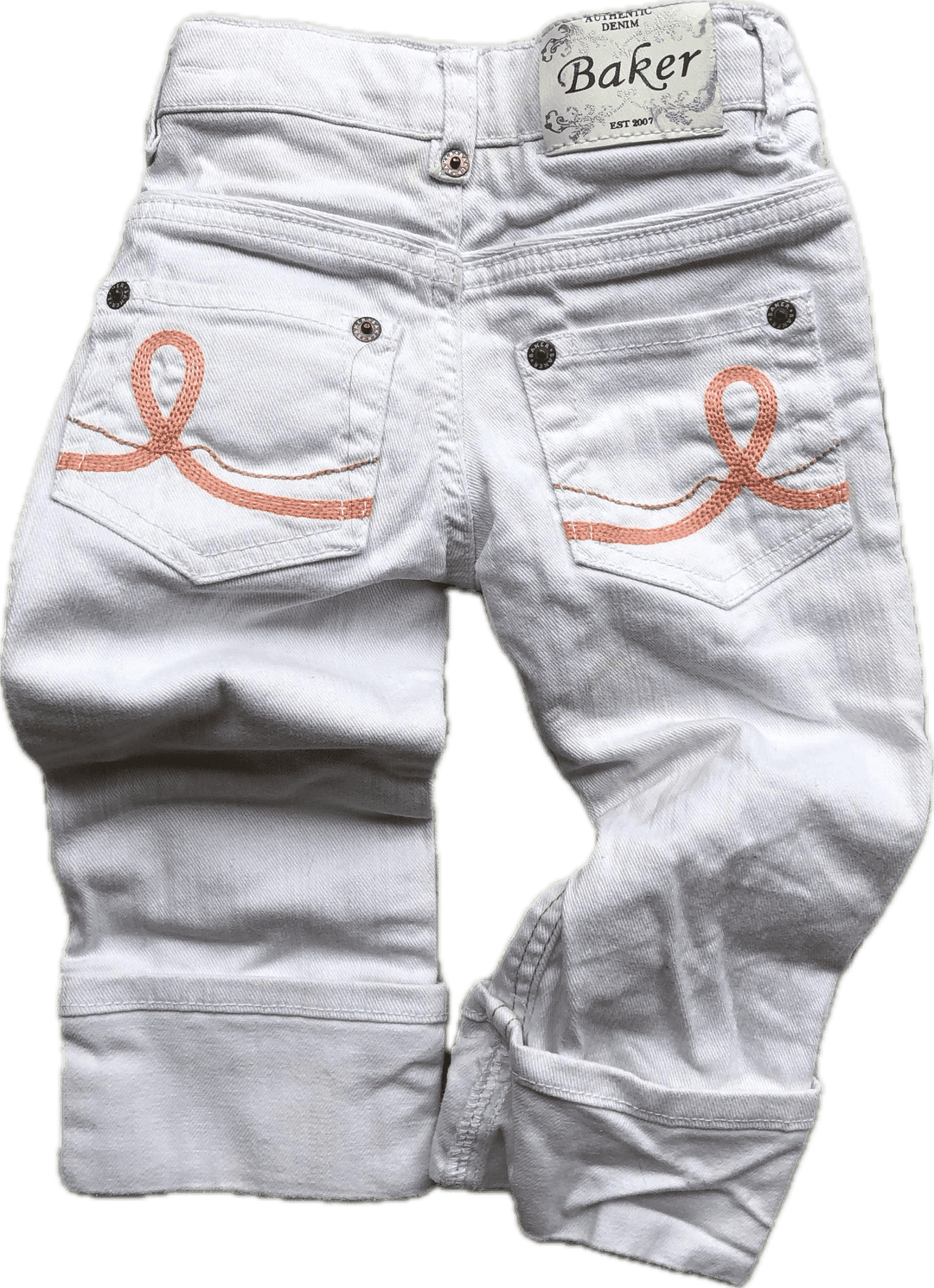 Ted Baker White Girls Denim Turn up Jeans - Size 12/18M - Jean Pool