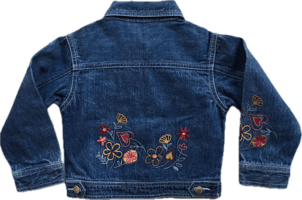 Guess Embroidered Girls Denim Jacket - Size 24M - Jean Pool