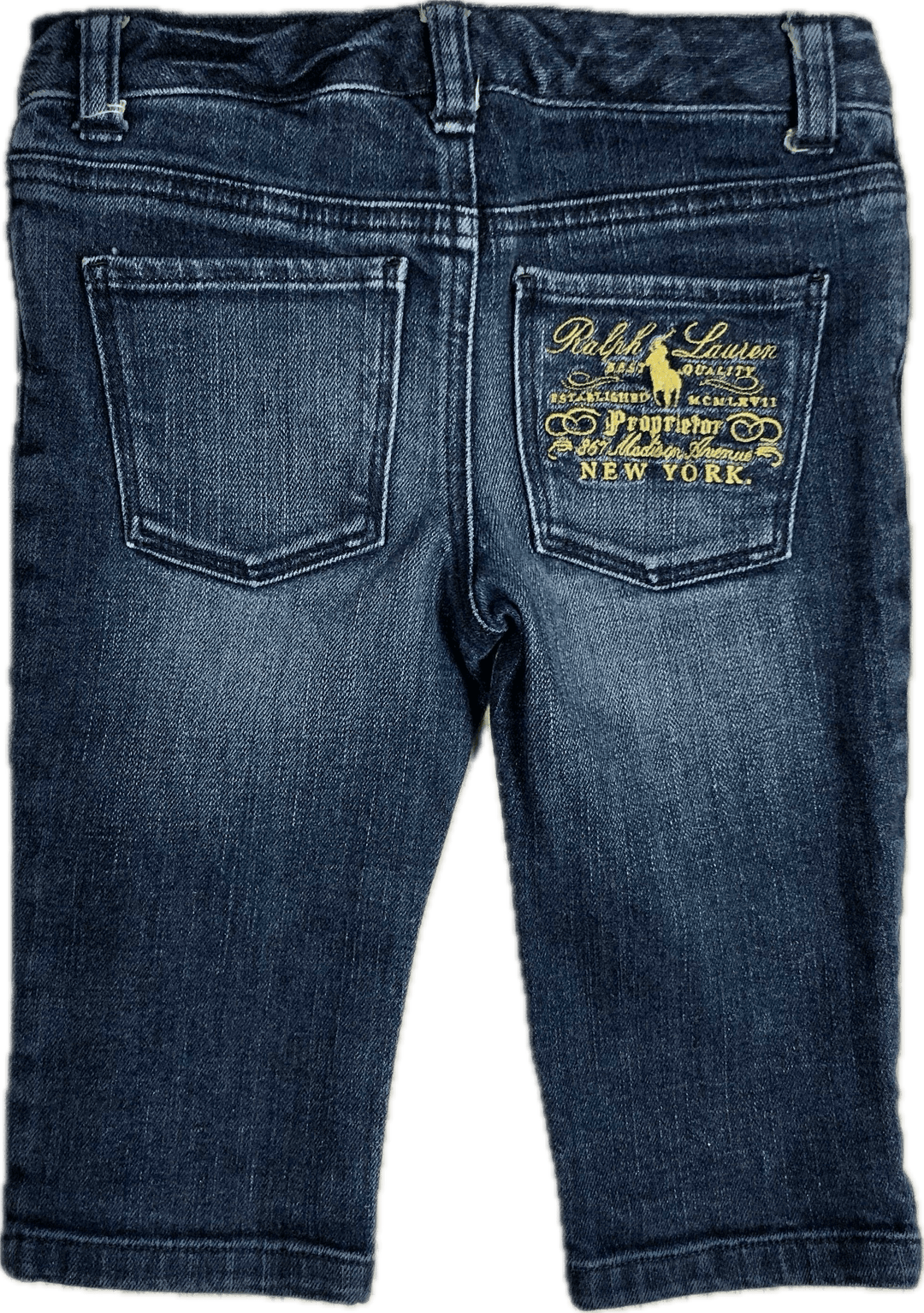 Ralph Lauren Logo Pocket Crop Denim Jeans - Size 4T - Jean Pool