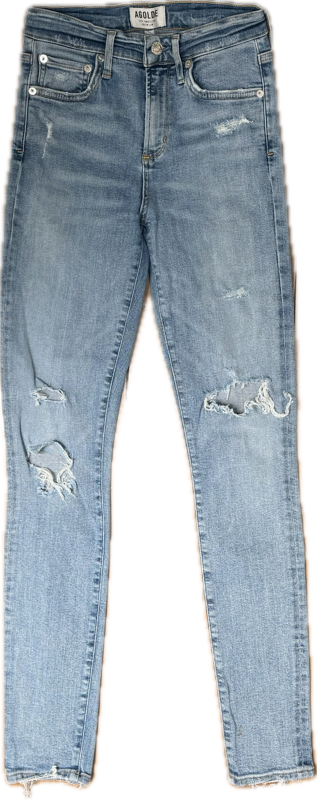AGOLDE 'Sophie' High Rise Distressed Jeans- Size 25
