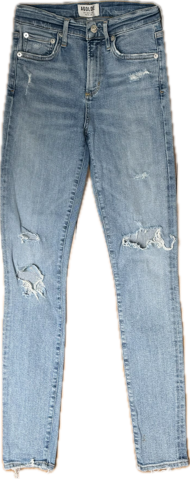 AGOLDE 'Sophie' High Rise Distressed Jeans- Size 25