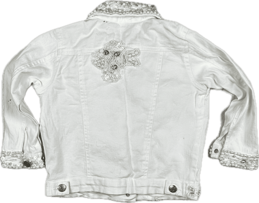 Antica Sartoria Italy Embellished Girls Denim Jacket - Size 4Y