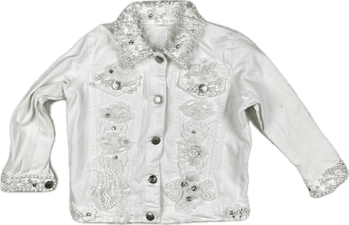 Antica Sartoria Italy Embellished Girls Denim Jacket - Size 4Y