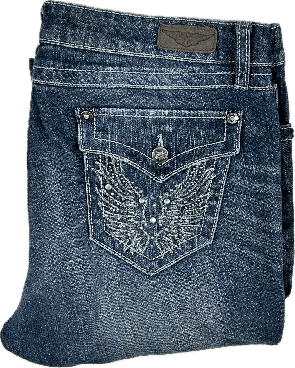 Harley Davidson Ladies Bootleg Jeans - Size 32 or 14 - Jean Pool