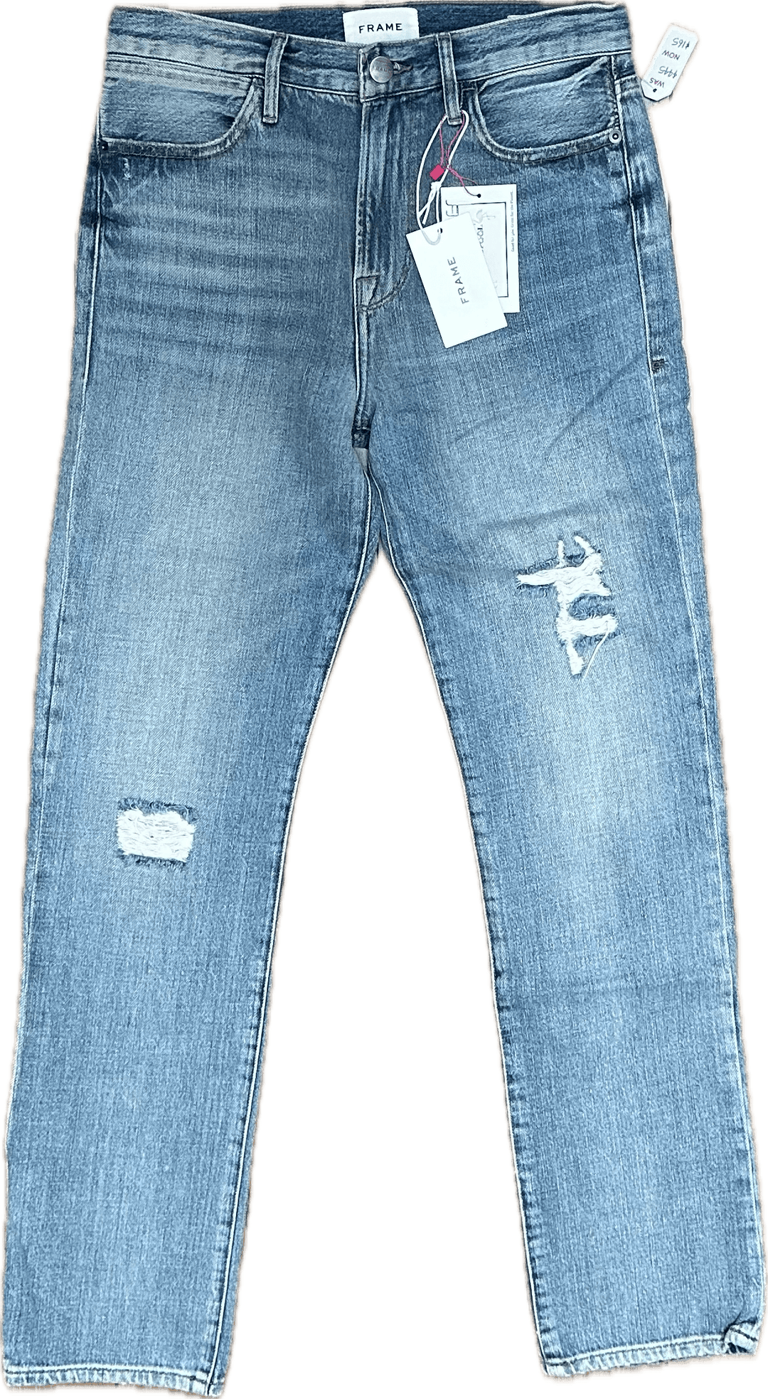 NWT- Frame Denim 'Le Hollywood' Straight Distressed Jeans RRP $445 -Size 25 - Jean Pool