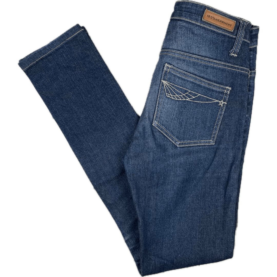 18th Amendment Aussie Made 'Lollobrigida' Skinny Jeans- Size 24 - Jean Pool