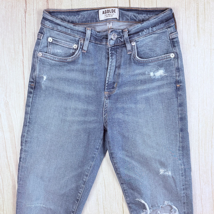 AGOLDE 'Sophie' High Rise Skinny Busted Knee Jeans- Size 26