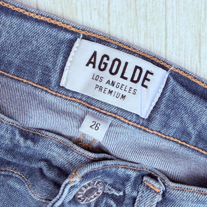AGOLDE 'Sophie' High Rise Skinny Busted Knee Jeans- Size 26