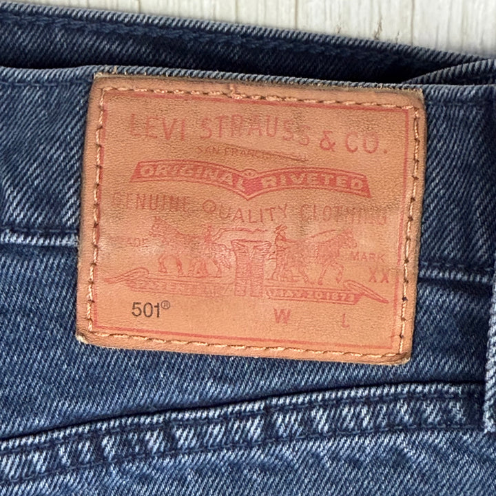 Levis 501 Blue Black Vintage Wash Crop Ladies Crop Jeans - 31