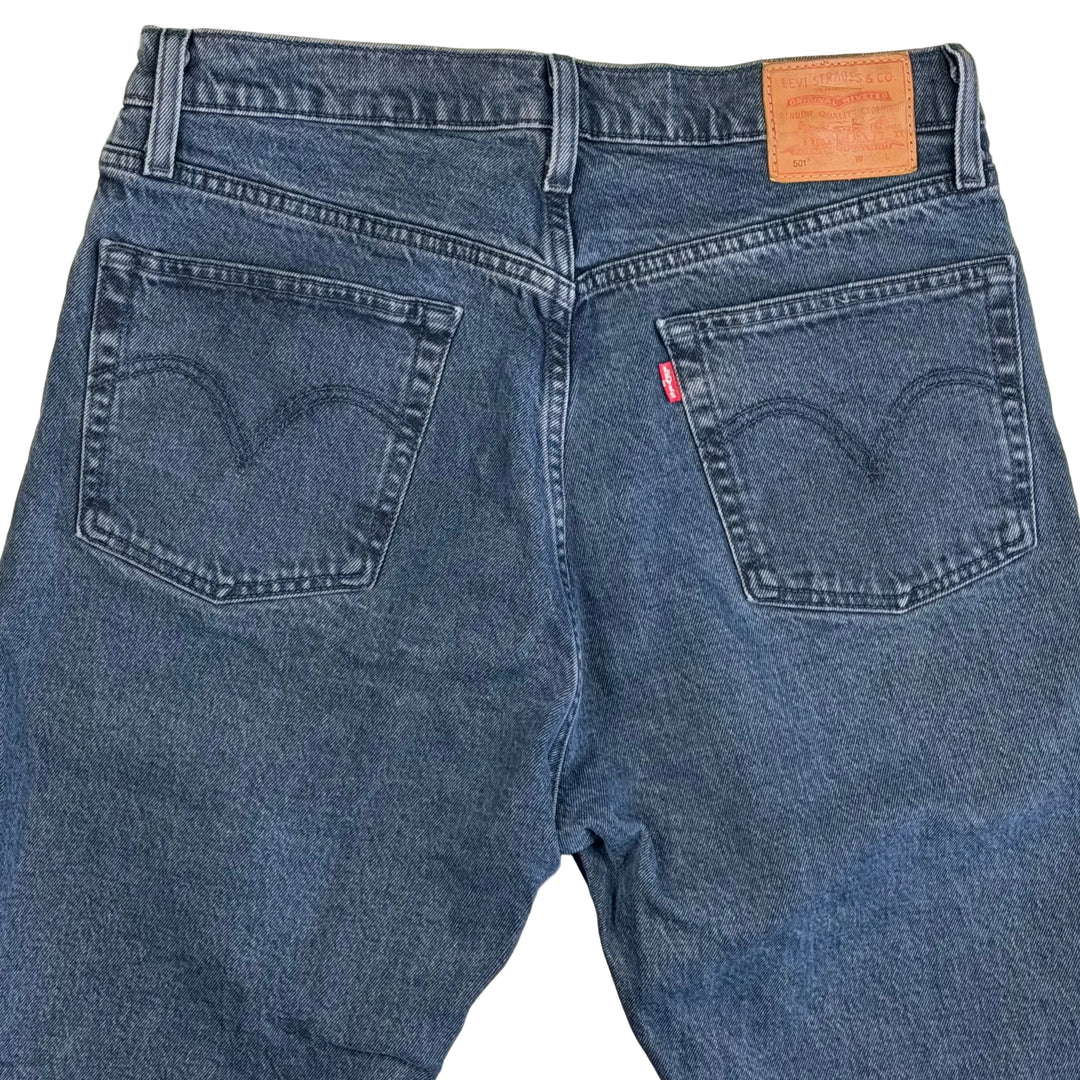 Levis 501 Blue Black Vintage Wash Crop Ladies Crop Jeans - 31