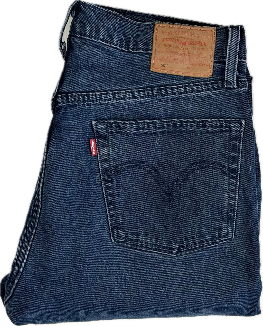 Levis 501 Blue Black Vintage Wash Crop Ladies Crop Jeans - 31