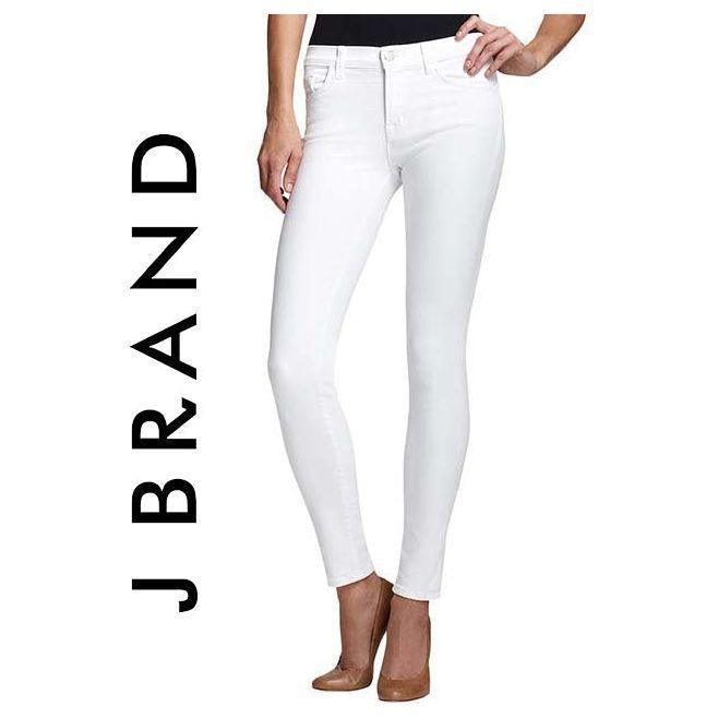 NWT- J Brand 'Skinny Leg' Mid Rise White Jeans - Size 28 - Jean Pool