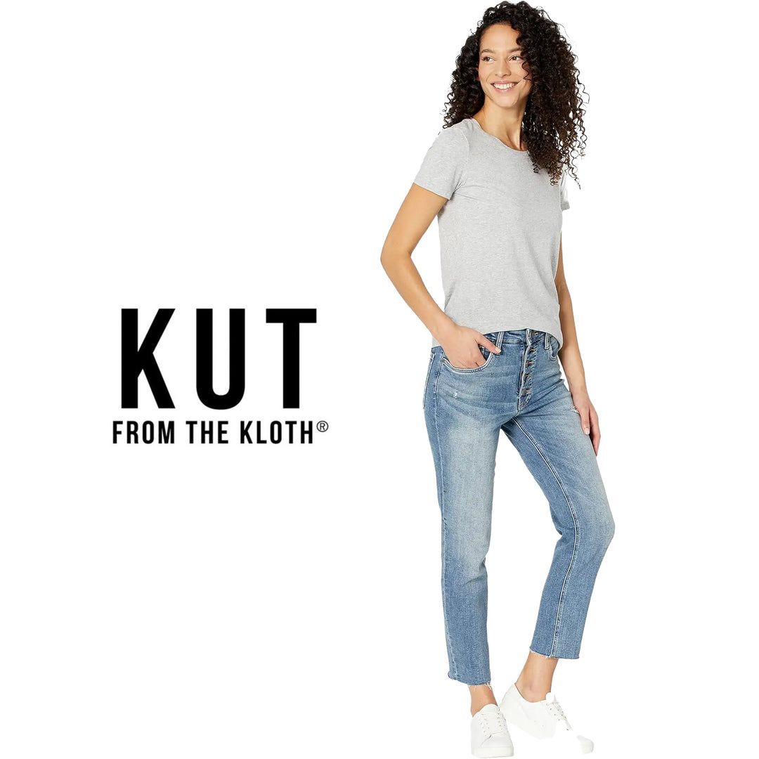 NWT - Kut from the Kloth USA  'Rachael' Exposed Button Jeans -Size 12